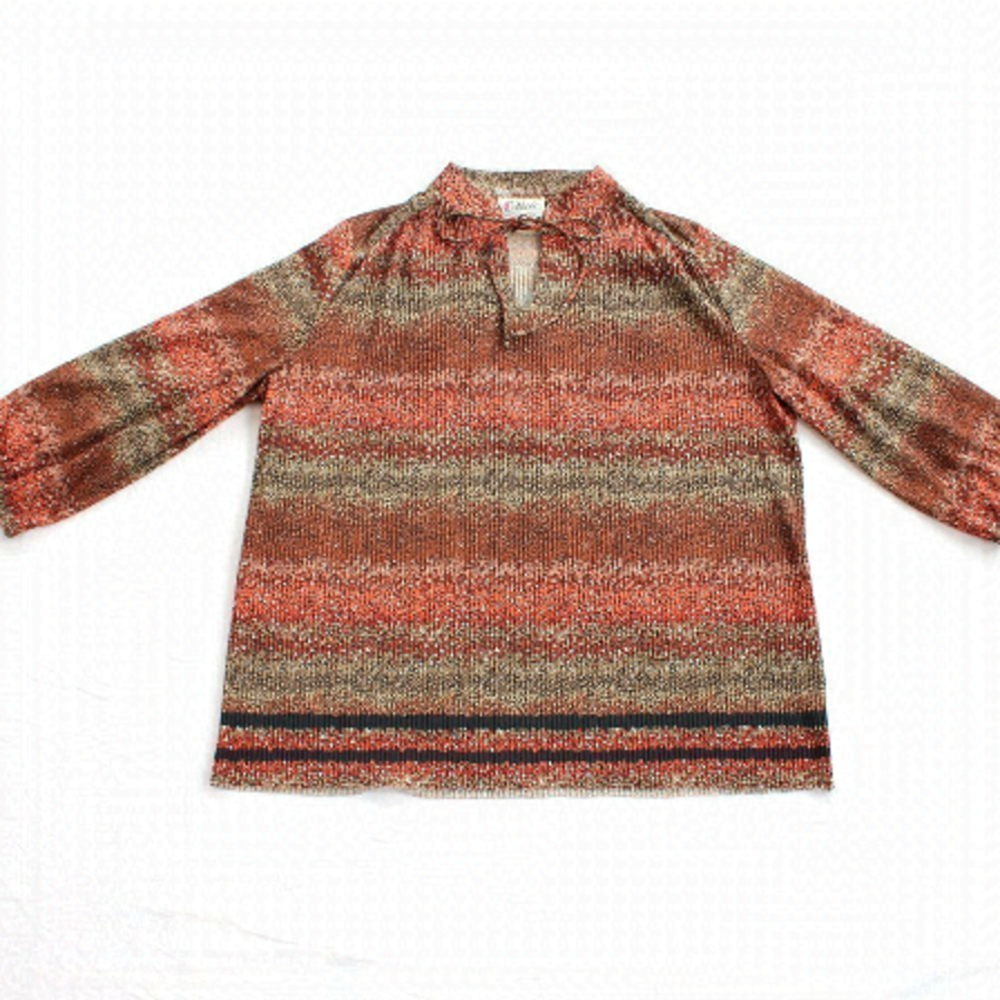 D’allairds Blouse boho size M multicolored earthy tones Vintage